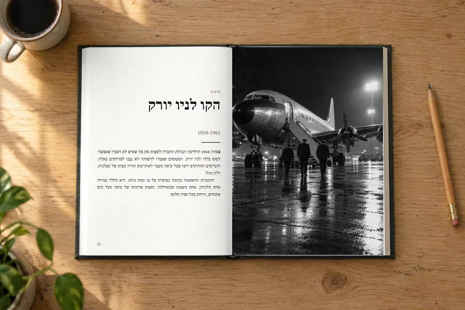 ספר פתוח על שולחן